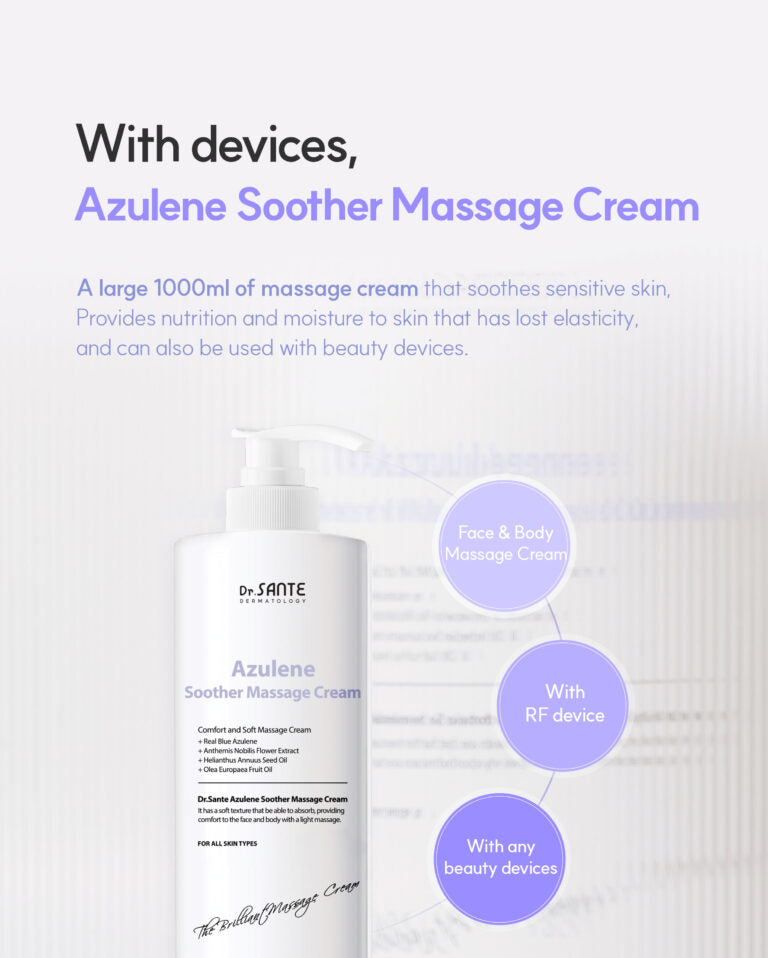 Dr. Sante Azulene Soother Massage Cream – 1000 ml | Face, Décolleté, Body & Legs