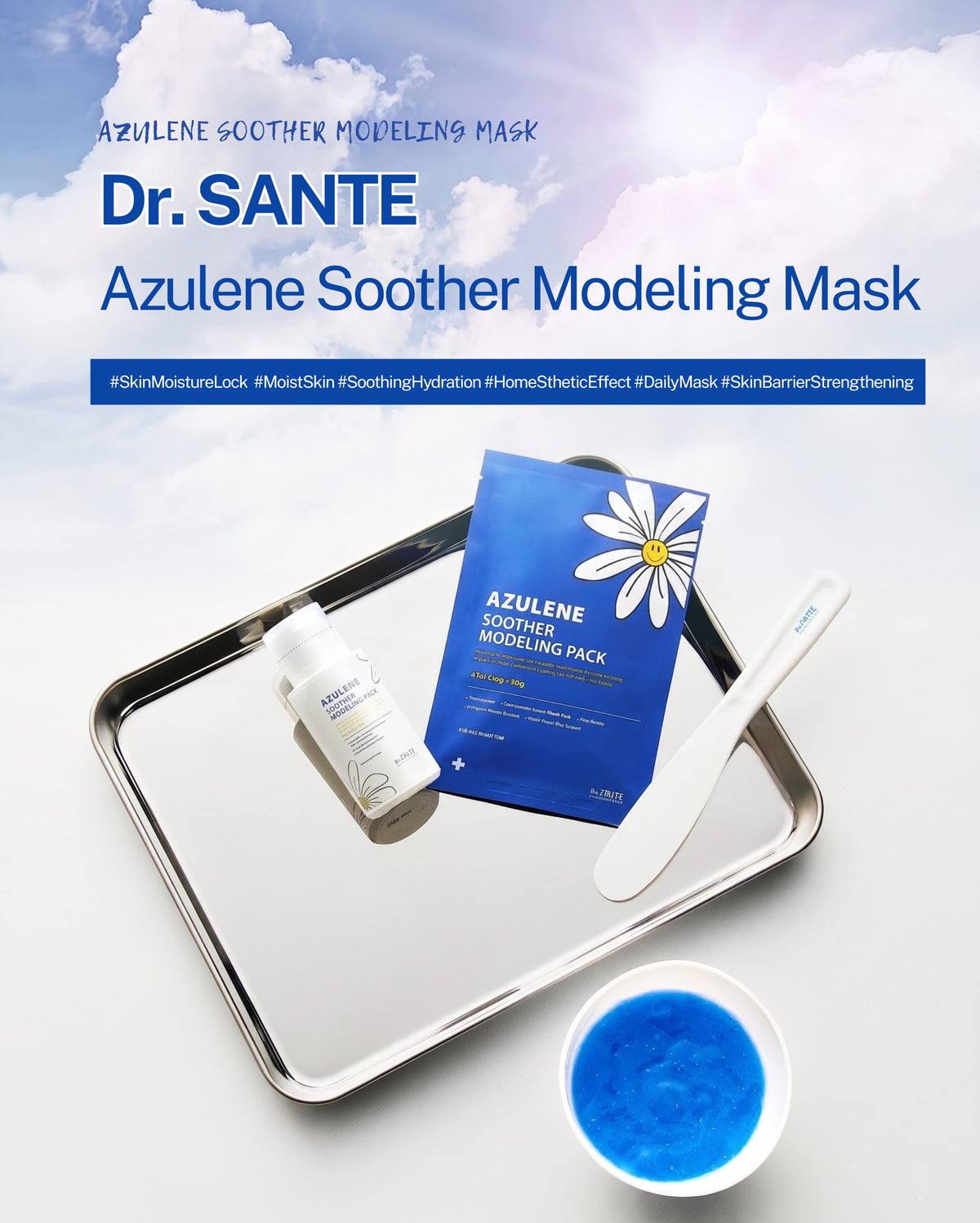 Dr. Sante Azulene Modeling Mask 10 treatment (no.1 8g*10, No.2 80g)