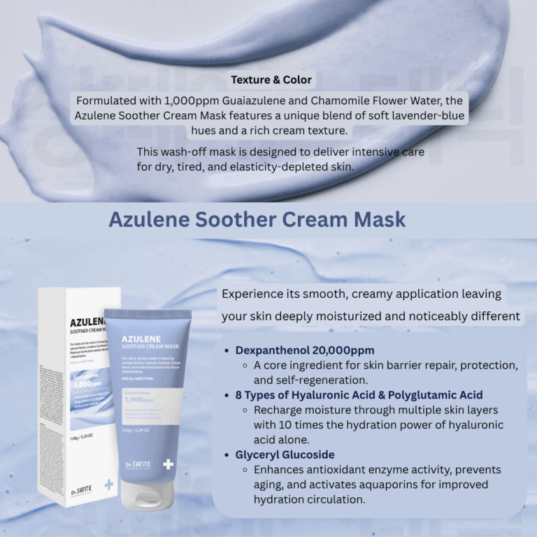 Azulene Soother Cream Mask- Sensitive skin, acne and dry skin 150ml