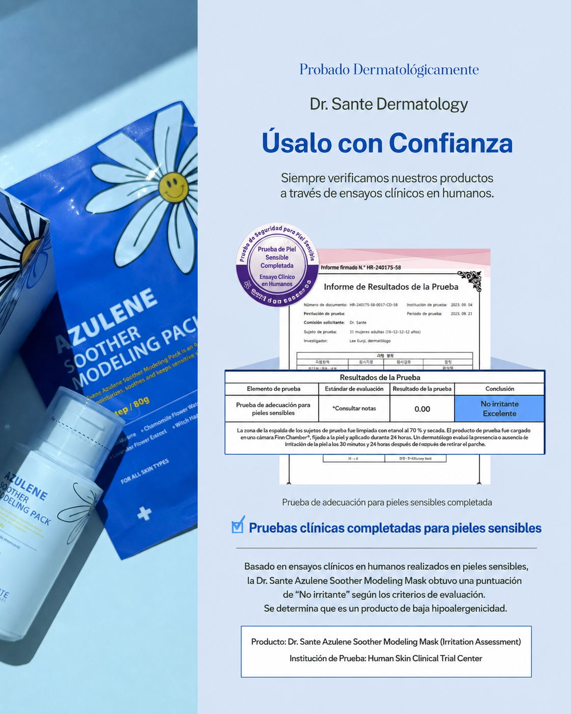 Dr. Sante Azulene Modeling Mask 10 treatment (no.1 8g*10, No.2 80g)