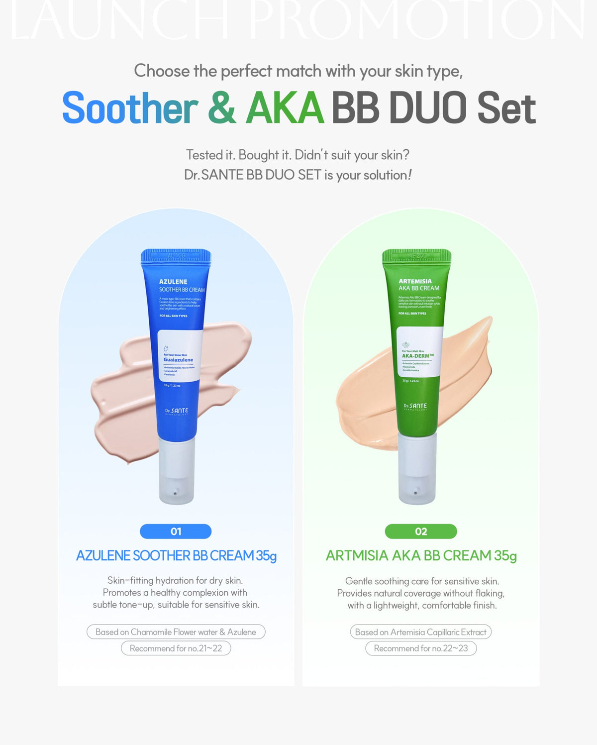 Dr. Sante Soother & AKA BB Duo Set (2 BB Creams)